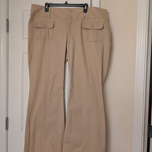 Wild Fable Tan Flare Pants with Relaxed Fit